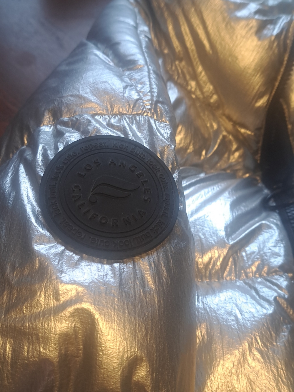 Metallic Silver Puffer Jacket - Picture 3 of 4